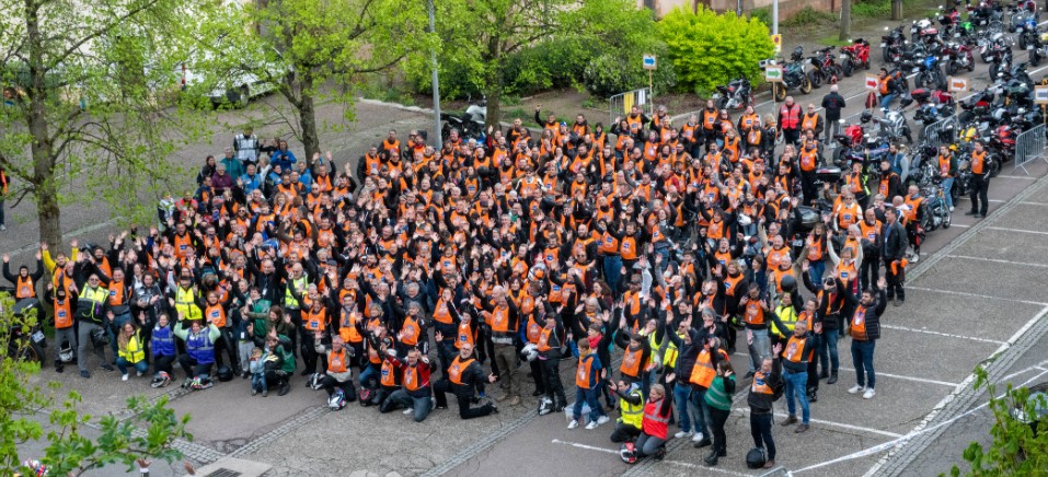 Motards lors de la collecte